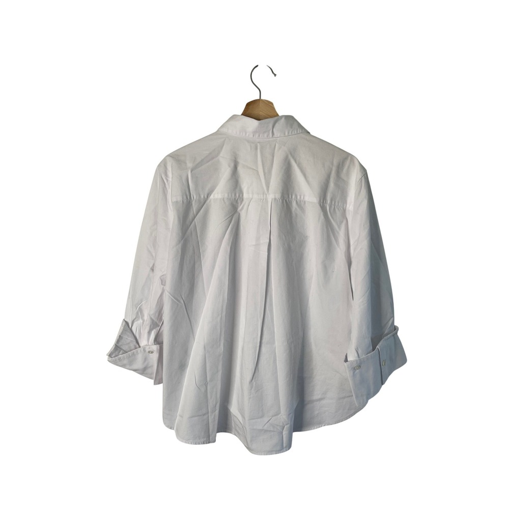 Madewell The Signature Y-Neck Shirt Poplin White Button Down Womens XL NX631 - Picture 5 of 11